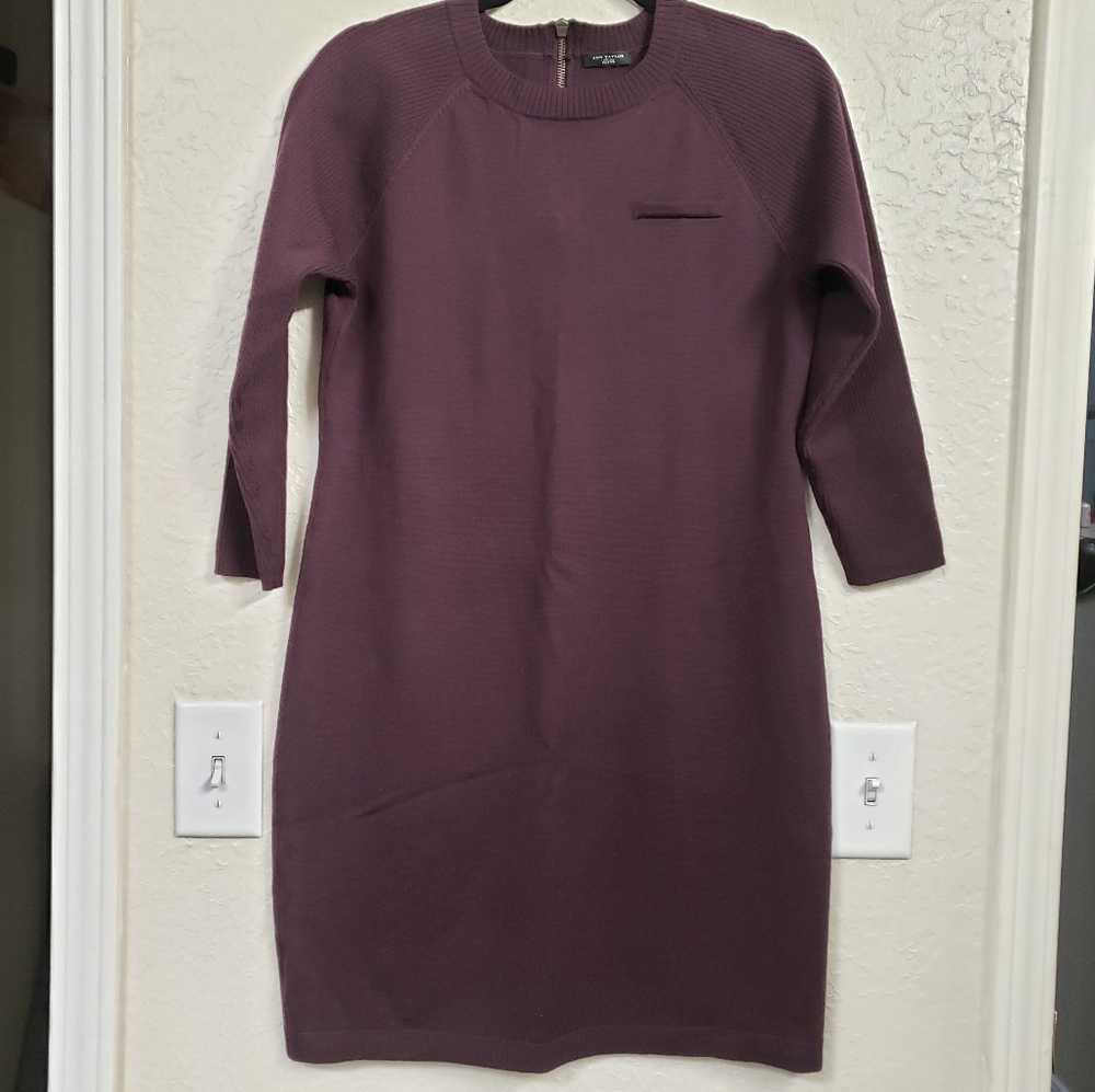 Ann Taylor plum sweater dress